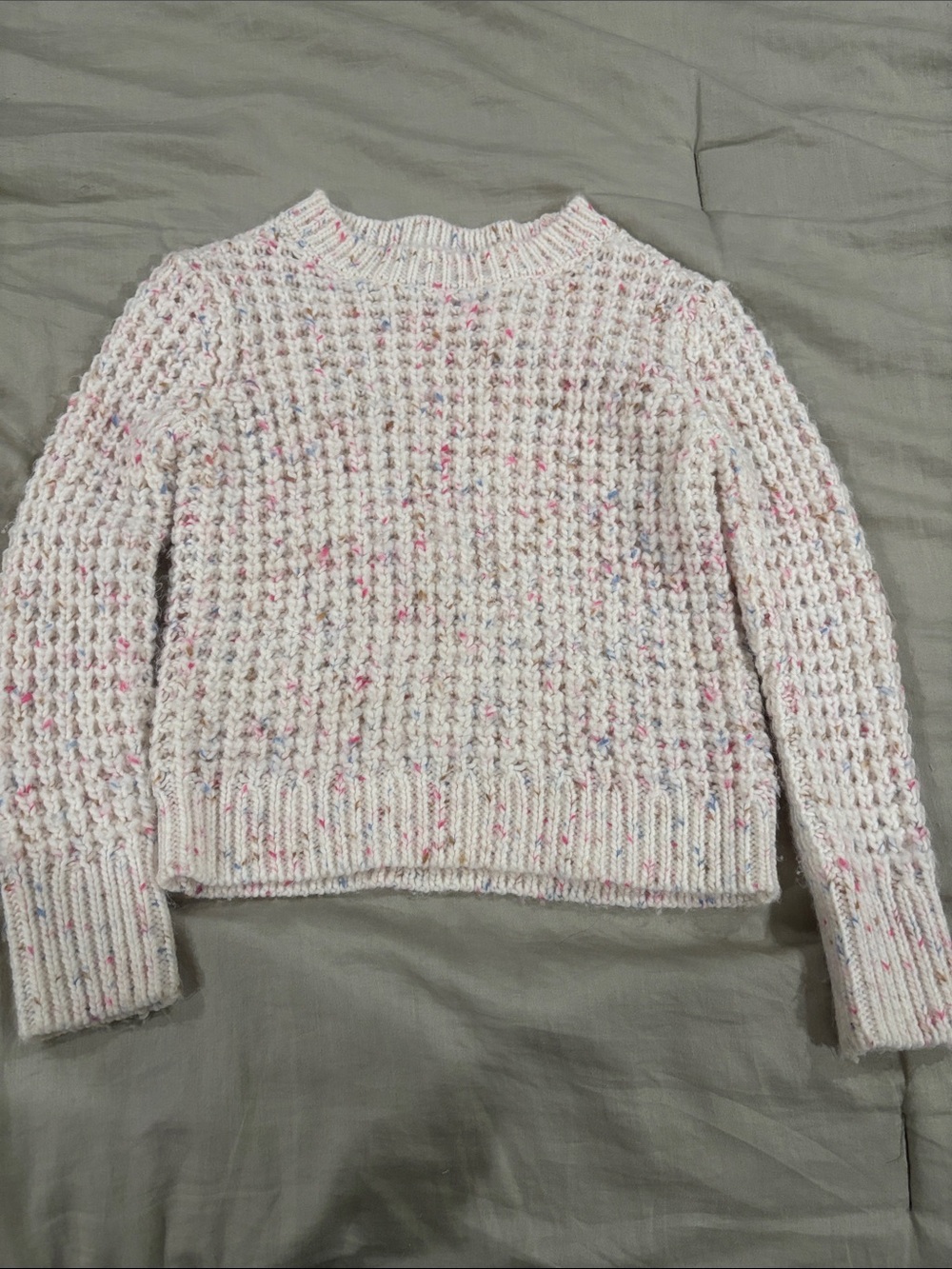 OshKosh B'gosh Cream Knit Sweater with Pink & Blue Speckles